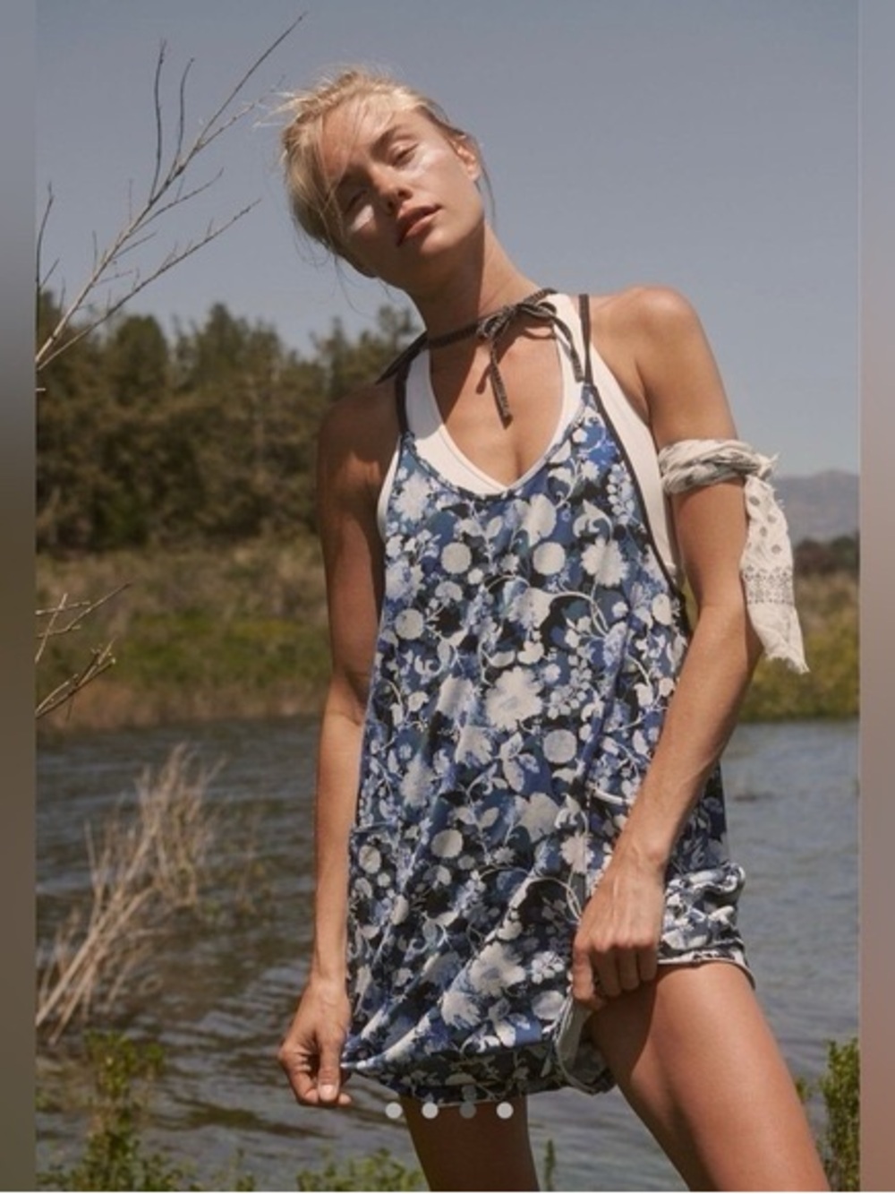 Free People FP Movement Hot Shot Romper Forest Floral Combo XS